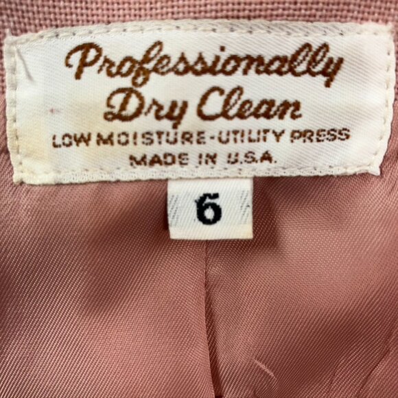 Mark Kay Vintage Skirt Suit Set Pink Grey Womens 6/8 Barbiecore Retro 70's 80's - Picture 14 of 16